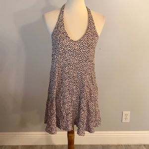 [ZARA] Cream/Black Heart Pattern Mini Dress - Size XS